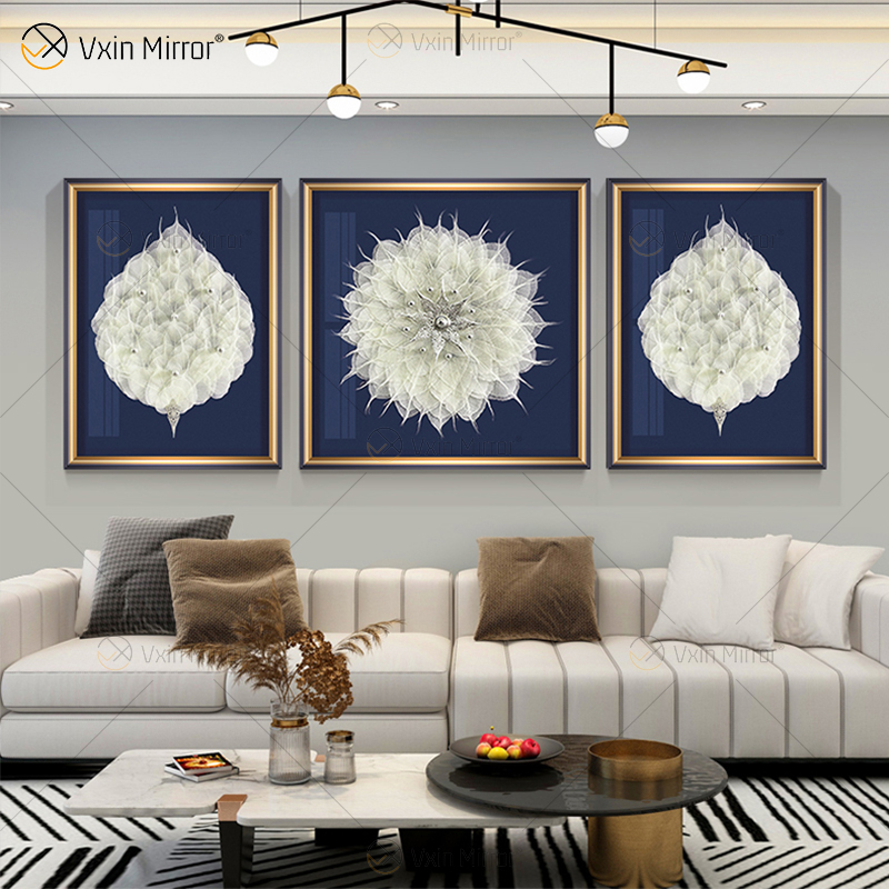 Das neueste Vxin WXPA-028 Real Leaves Paint für Home Decor Wall Art Hanging Picture for Living Room Set zum Verkauf