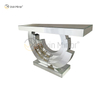 Mehrfarbiger hochwertiger WXF-542 eleganter karierter halbrunder Glaskonsolentisch