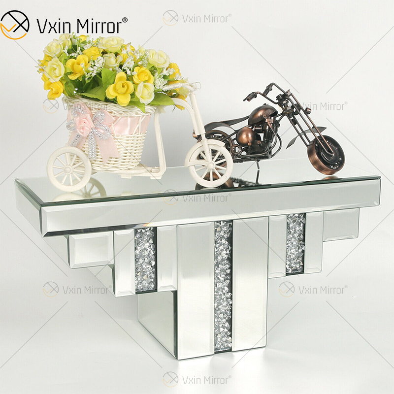 Vxin Factory Supply WXS-007-2 Silbernes Wanddekor Silbernes Glas- und Kristallspiegel-Wandregal für die Wand
