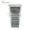 Vxin Mirror Silver Crushed WXWF-707 Diamon Nightstand Bevel Nachttisch mit 5 Schubladen verspiegelter Nachttisch