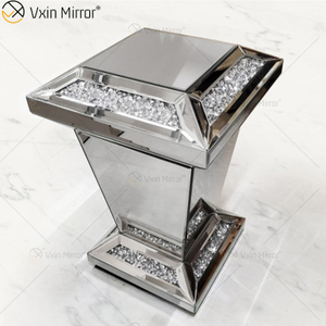 Vxin Mirror WXF-725 Moderner Rechteck-Diamant-Spiegel-Beistelltisch 3D-Spiegel-Beistelltisch für Wohnzimmer
