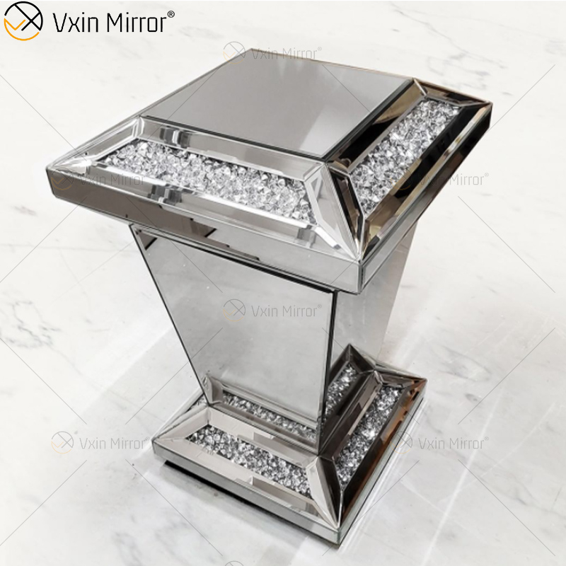 Vxin Mirror WXF-725 Moderner Rechteck-Diamant-Spiegel-Beistelltisch 3D-Spiegel-Beistelltisch für Wohnzimmer