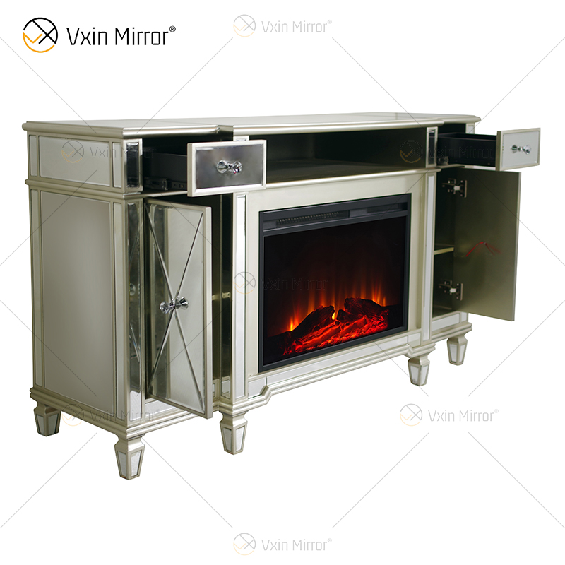 Kellington Spiegelkamin Medienkonsole Elektrischer Kamin Spiegelkamin TV-Ständer Schrank WXF-413