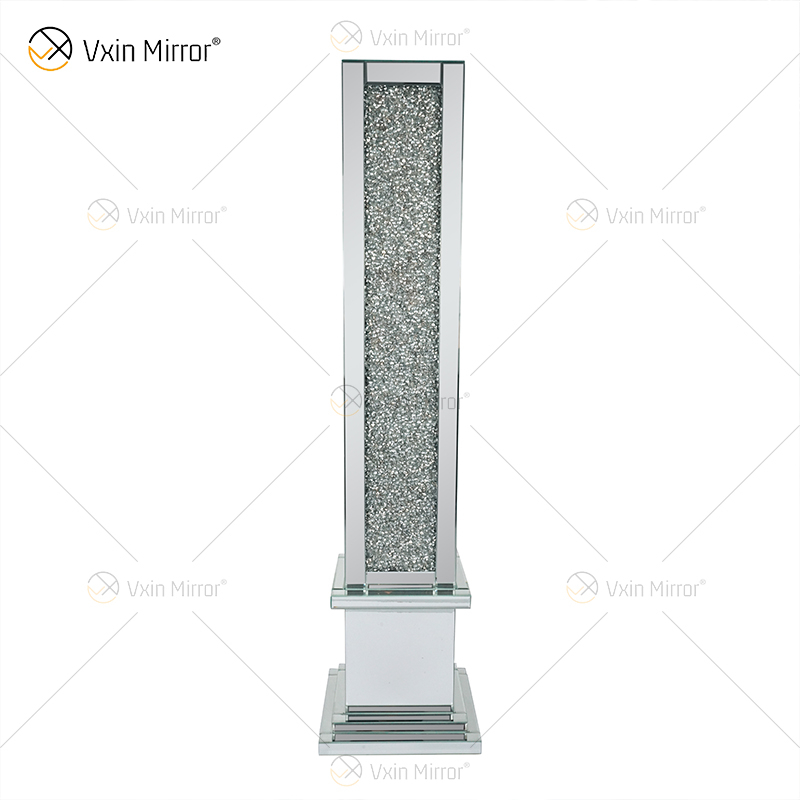 WXF-143 Crushed Diamond Mirrored Floating Crystal Silver Mirror Weinaufbewahrungsflaschenhalter