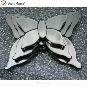 Moderne zweifarbige silberbraune verspiegelte Schmetterlings-3D-Spiegel-Wand-Kunst-Wohnkultur-Wandrahmen in Wohnzimmermöbeln WXM-1097