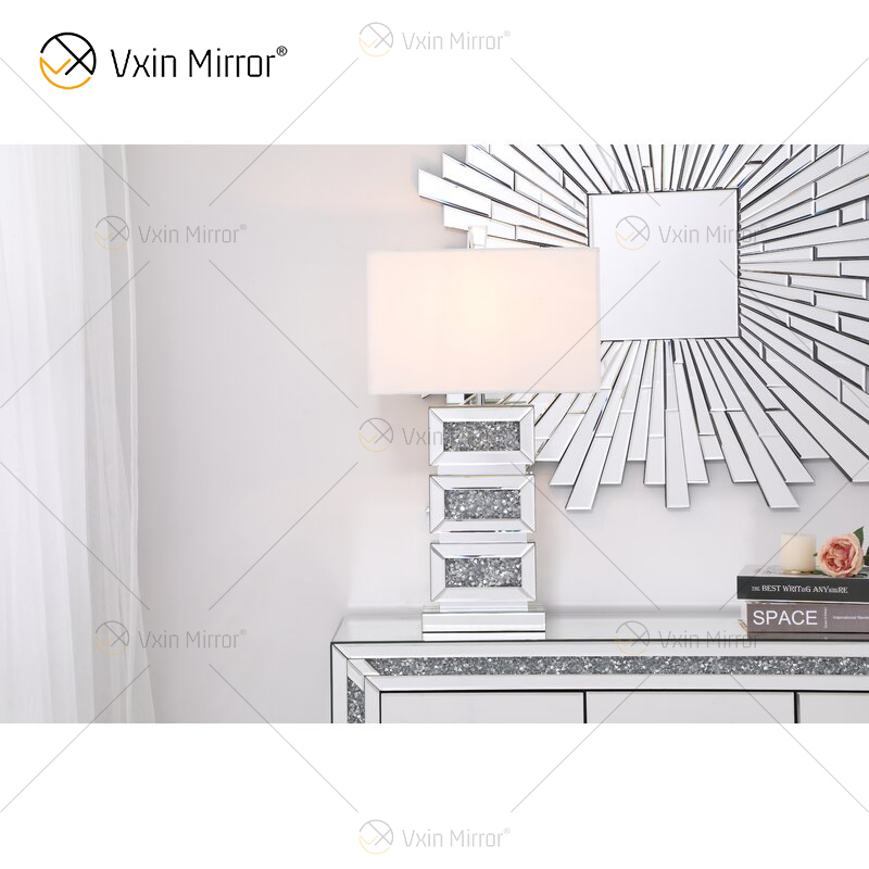 Factory Supply WXTL-141 Moderne silberne Kristall-Acryl-LED-Tischspiegellampe für warmes Licht