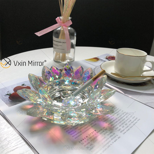 Zigaretten Zigarren Lotus Crystal Hotel Design Glas Aschenbecher handgefertigt für Couchtische