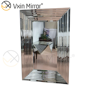 Design Wall Decoration WXM-1529 Verspiegelter Wandkunst-Silber-Rechteck-Wandspiegel