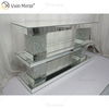 Luxusmöbel Diamond Silver Mirrored Glass Rectangle Couchtisch