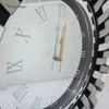 Gespiegelte Uhr WXMC-084 Biegeglas Silber Wanddekor Runde 3D-Uhr