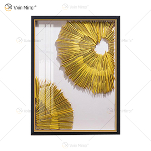 Das neueste WXPA-19 Metallwandkunst-Dekor-Ausgangsdekorationsstück-Luxus-Wohnzimmer-gerahmtes 3D-Zusammenfassung für Zuhause-Set zum Verkauf