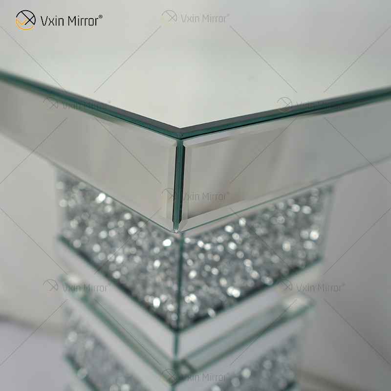 Vxin Elegant WXF-135 Home Decor Crushed Diamond Beistelltisch Silber Spiegel Möbel Beistelltisch