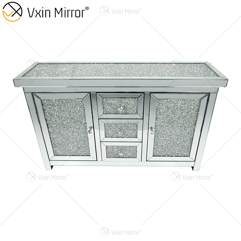 7 Schubladen WXF-146 Silber verspiegelter Wohnzimmerschrank mit Muti-Schubladen