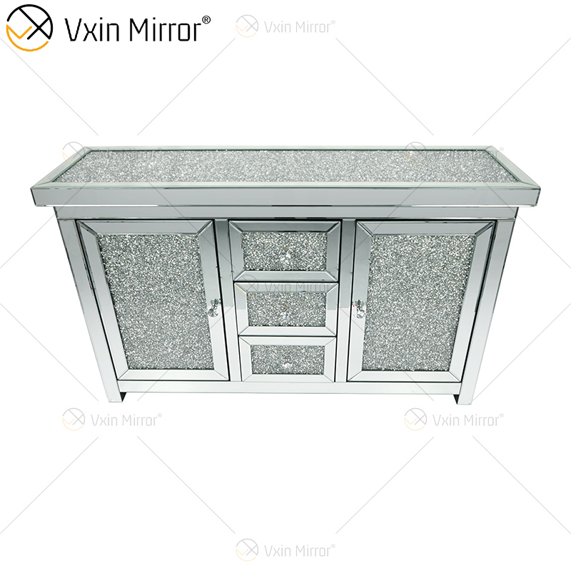 7 Schubladen WXF-146 Silber verspiegelter Wohnzimmerschrank mit Muti-Schubladen