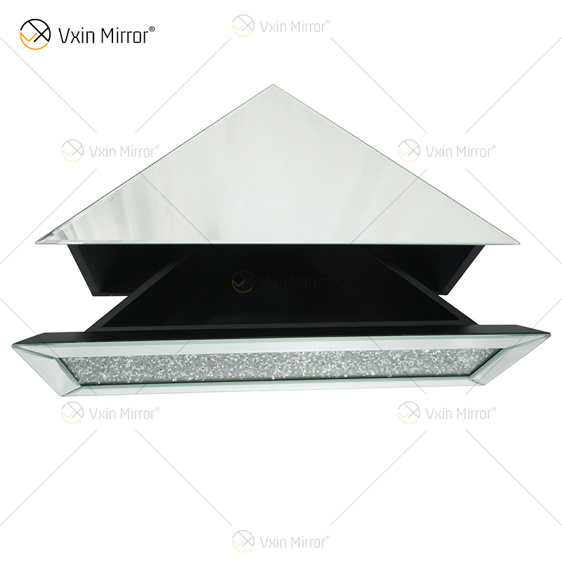 Vxin Factory Supply WXF-153 Silbernes Wanddekor Silbernes Crushed Diamond Spiegel-Rechteck-Wandregal