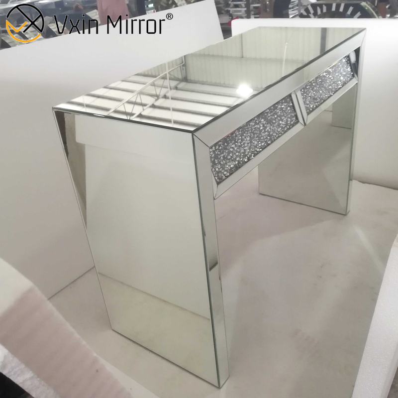 Verspiegelter Konsolentisch VXin WXWF-710 Zwei Schubladen Crushed Diamond Beval Silver Beistelltisch