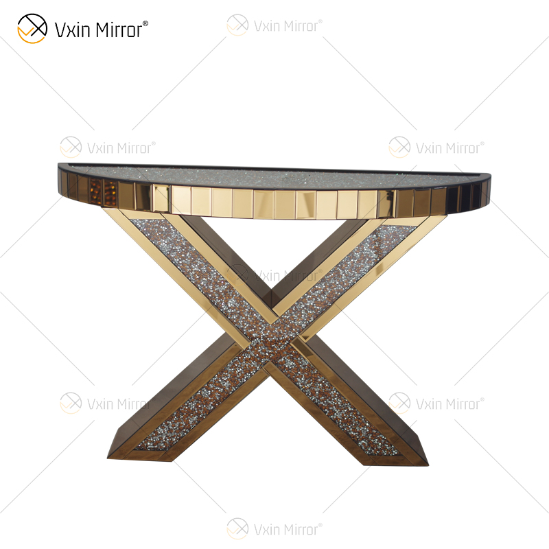Factory Supply Vxin Moderne Wohnkultur Luxus Crush Diamond verspiegelter Konsolentisch mit Spiegel