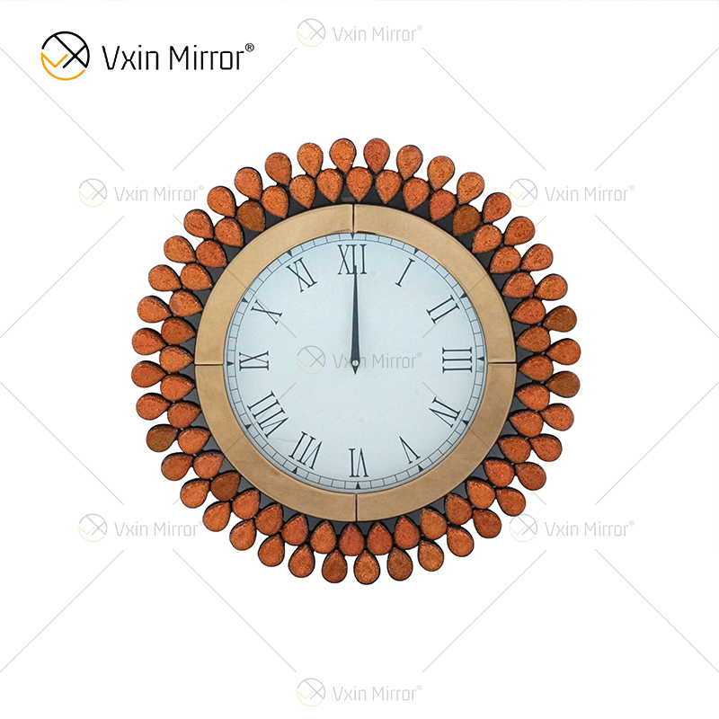 Neues Design Jewelry WXMC-076 Moderne silberne dekorative Spiegeluhr