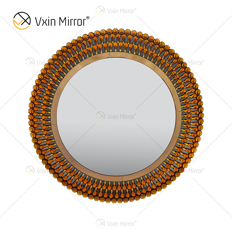 Venetian Decor WXM-1112 Wandhalterung Pagodenförmiger Wandspiegel aus braunem Glas
