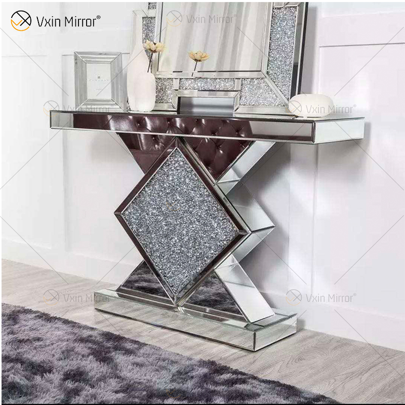 Großhandel verspiegelter Konsolentisch Crushed Diamond Crystal Hallway Entryway Table Console