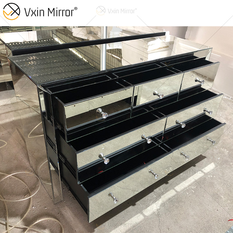 Heißer Verkauf WXWF-817 Modernes Kabinett mit mehr Schubladen Design Wohnzimmer oder Esszimmer Silber Kabinett