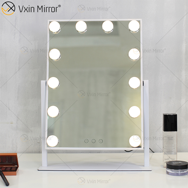 Ovaler dekorativer WXDL-123 Tischplatten-Kosmetikspiegel Hollywood-Schminkspiegel mit LED-Licht für Schlafzimmer