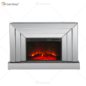 Heißer Verkauf WXWF-1100 Einfacher Glasspiegel-Kamin mit simuliertem Holzeinsatz für den Innenbereich im Wohnzimmer