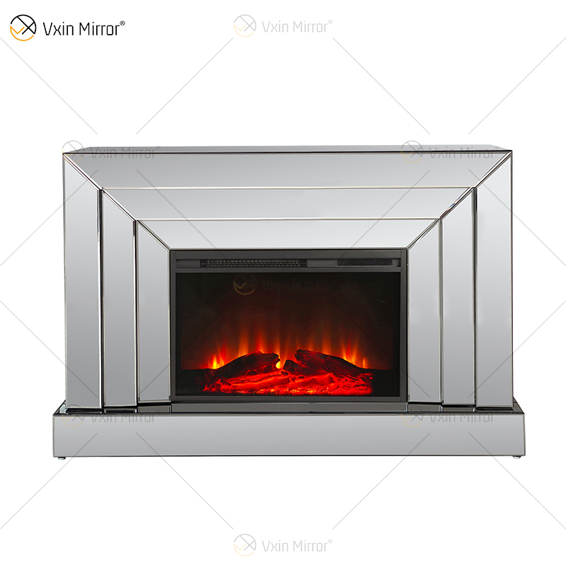 Heißer Verkauf WXWF-1100 Einfacher Glasspiegel-Kamin mit simuliertem Holzeinsatz für den Innenbereich im Wohnzimmer