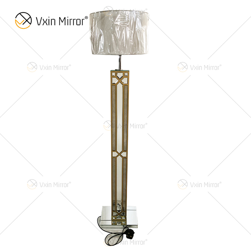 Nachttisch WXFL-031 Wohnzimmer Luxus Silber LED Antik verspiegelte Stehlampe Spiegellampe