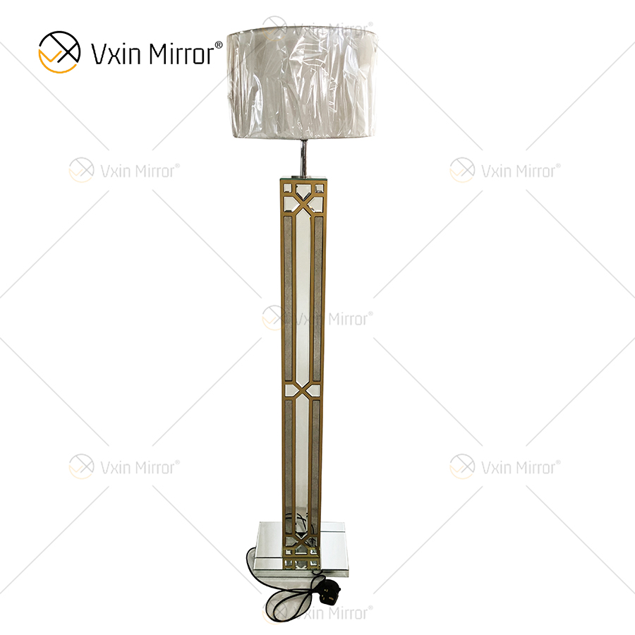 Nachttisch WXFL-031 Wohnzimmer Luxus Silber LED Antik verspiegelte Stehlampe Spiegellampe