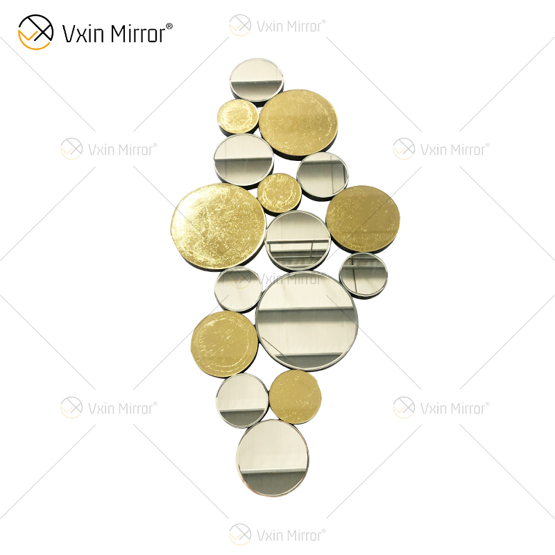 Heißer Verkauf WXM-1961 Golden Leaf 3D Luxus Wandspiegel Antiker Wandspiegel