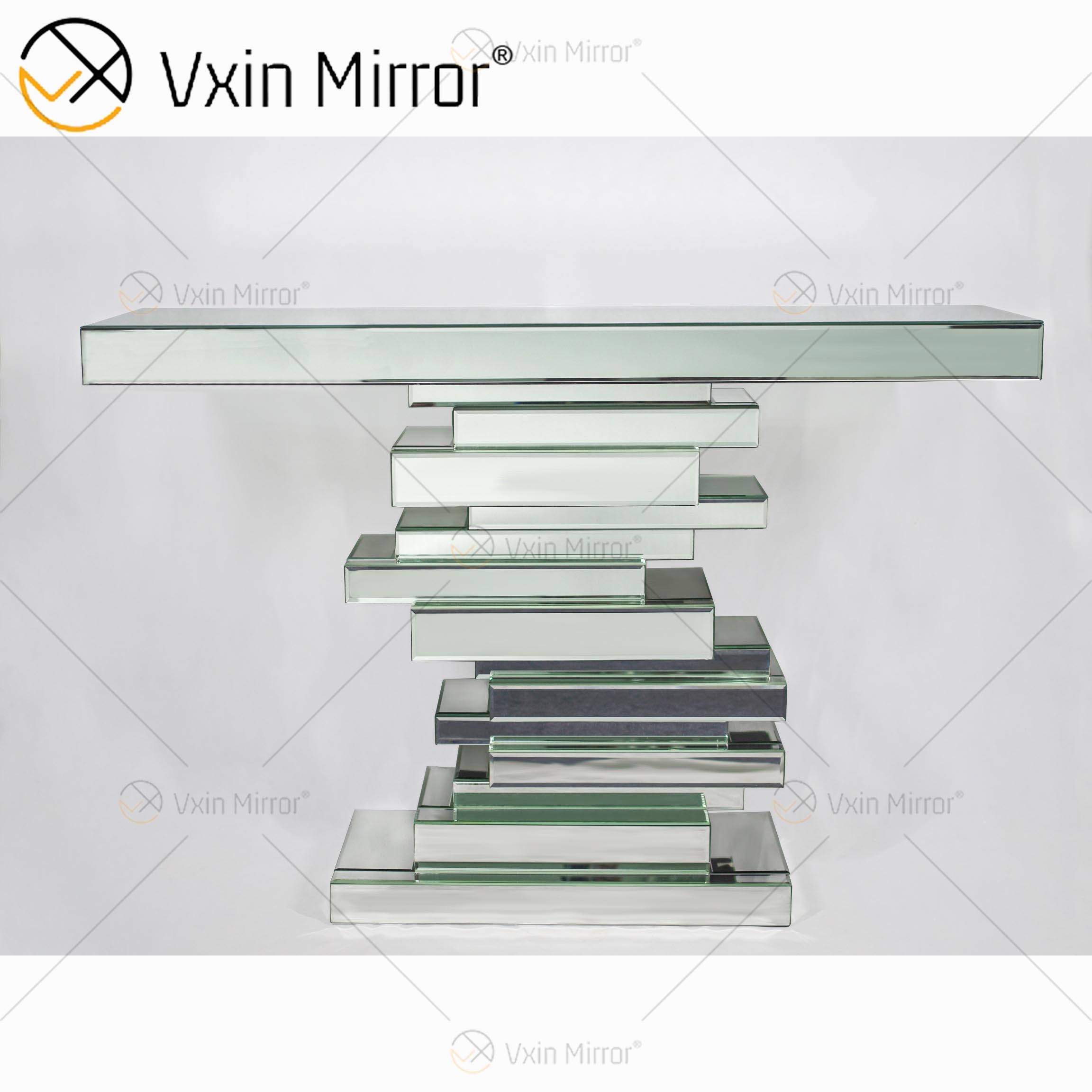 Fabrikpreis Großhandel 3D Silber Spiegel mit Konsolentisch Moderne Sets von Möbeln