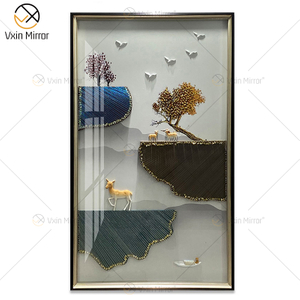 Moderne Minimalismus-Weiß-Blau-Feder-Malerei-Bilder Abstrakte Luxus-runde Leinwand-Poster Drucke Nordische Wandkunst-Wohnzimmer