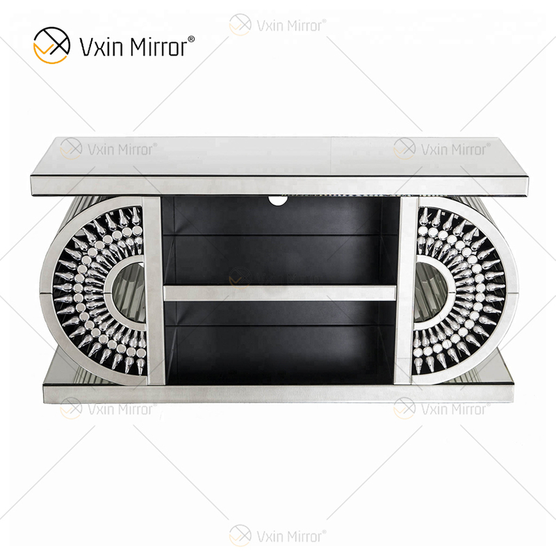 Factory Supply WXF-1523 Neue Glasmöbel Moderne silberne Kristall-TV-Schrankständer