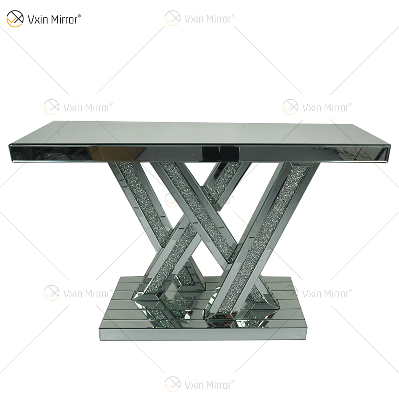 Vxin Mirror Hot Sell Silver Crystal W Design-Konsolentisch mit Spiegelflur in Wohnzimmermöbeln