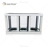 Meetart Kerzenhalter aus kristallklarem, silbernem Spiegelglas mit 3 Kerzenlichtröhren, elegant, ideal für die Heimdekoration, WXCH-65