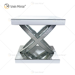 WXWF-128 Home Decor Crystal Silver Glass Möbel verspiegelter Beistelltisch