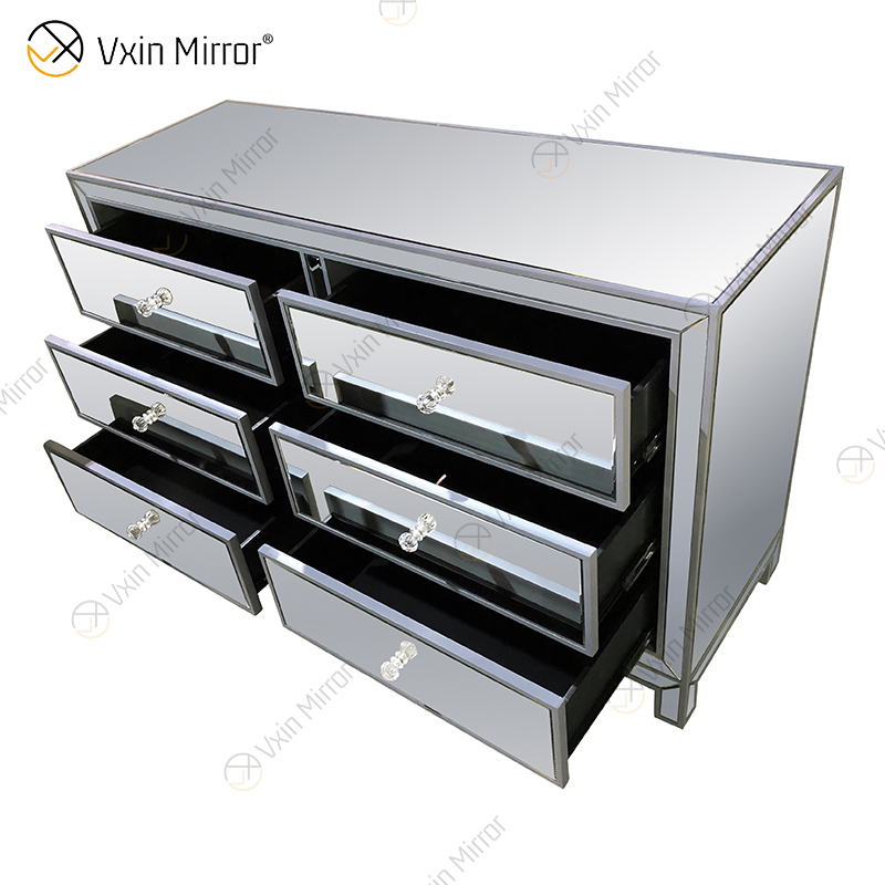Vxin Spiegel Heißer Verkauf WXR-007 Silber Home Decor Mirored Schrank mit 6 Schubladen