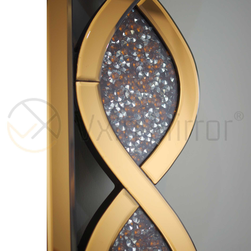 Home Mirrored Furniture Rectangle Console Mirror Crushed Diamond Wandspiegel