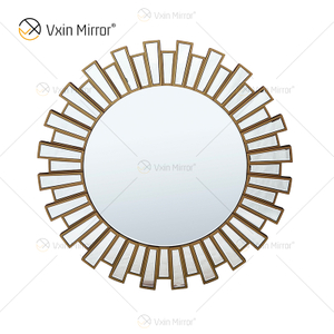 Glasrahmen venezianische runde Spiegelwand WXM-2484 Innenwandaufkleber für Innendekoration für Badezimmer