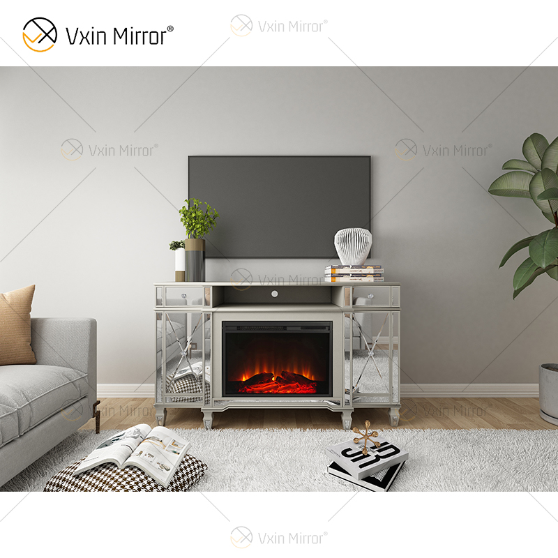 Kellington Spiegelkamin Medienkonsole Elektrischer Kamin Spiegelkamin TV-Ständer Schrank WXF-413