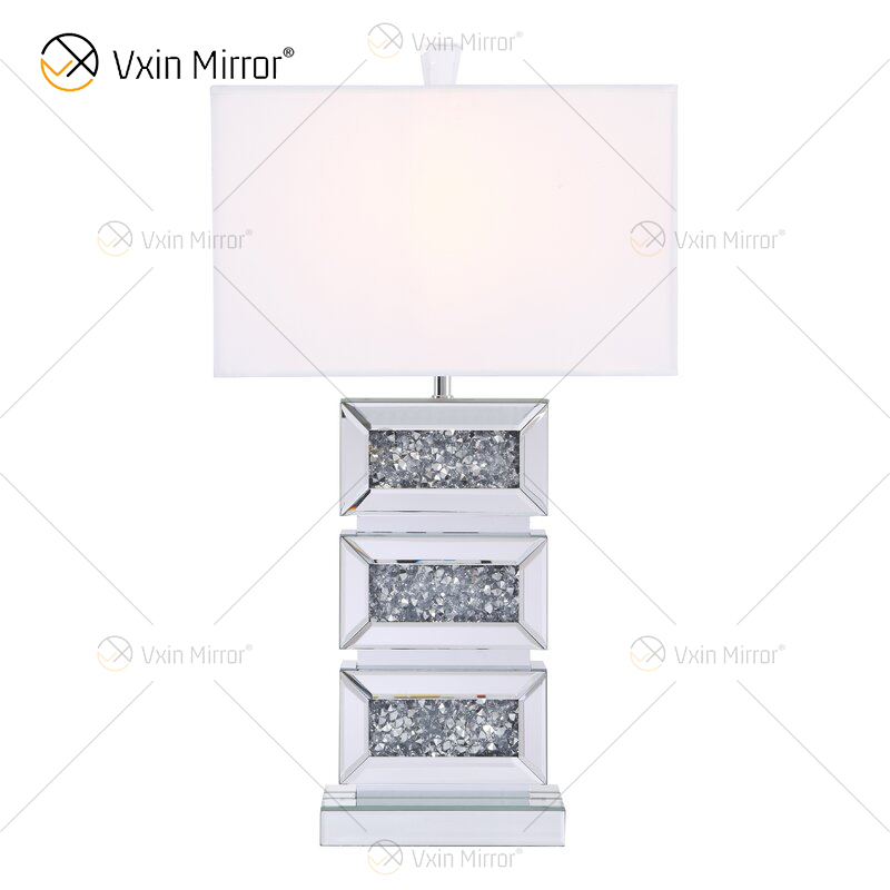 Factory Supply WXTL-141 Moderne silberne Kristall-Acryl-LED-Tischspiegellampe für warmes Licht