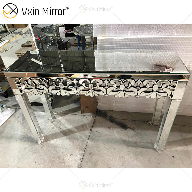 Hochwertige Fabrik Vxin Spiegel Silber Möbel Kristall Holz Konsolentisch mit Spiegel