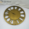 Heißer Verkauf WXMC-04 Moderne Wand Dekorative Elegante Römische Ziffer Design Silber Und Gold Wandspiegel Uhr