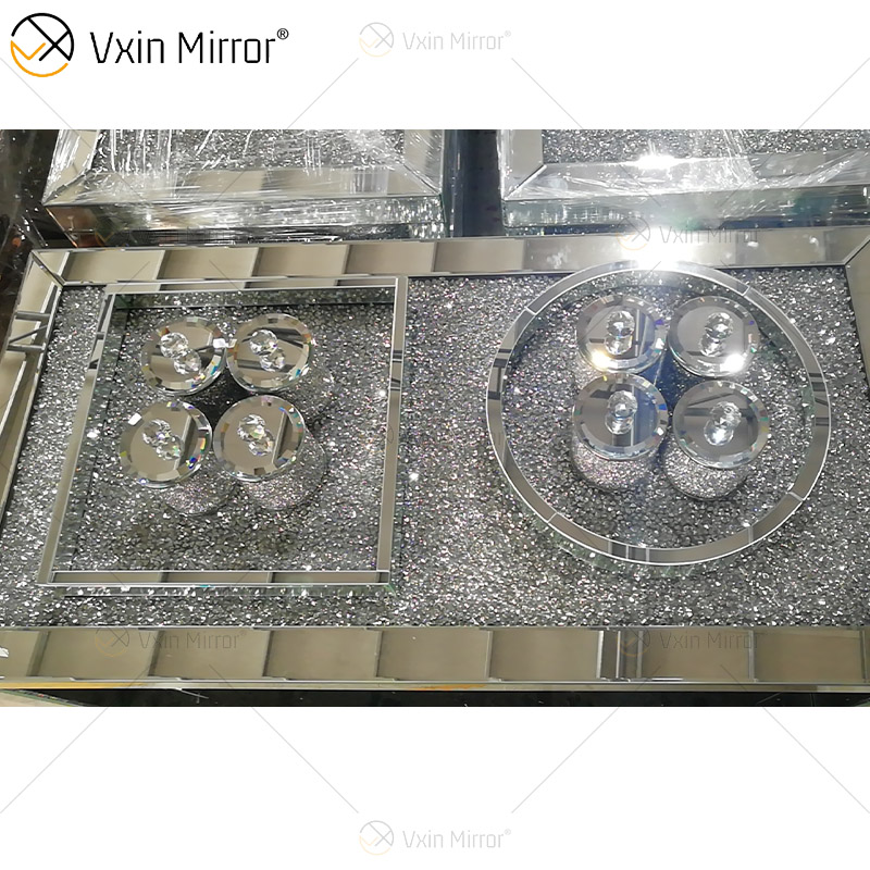 Hochwertiges Paket VX-01 Silber Home Decor Acryl verspiegelte Gläser und Flaschen mit Deckel