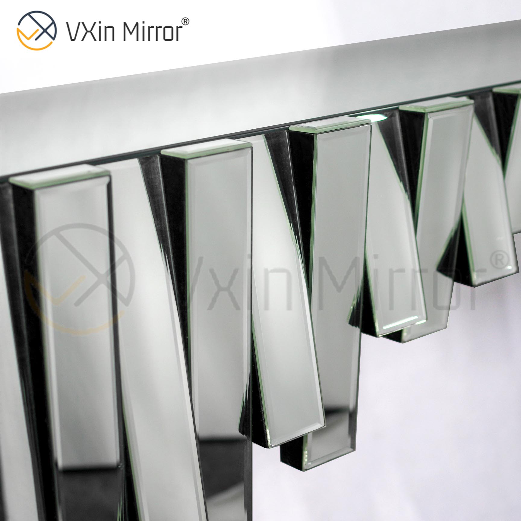 China Lieferant Vxin Möbel Moderner Silber 3D Eleganter Hallentisch Konsolenmöbel Luxusspiegel
