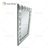 Home Decor WXM-1007 Moderner Rechteck-Kristallsilber-Wandspiegel