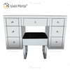 Hot Sell Modern WXF-125 & 126 Silber verspiegelter Schminktisch 7 Schubladen mit Demontagehocker