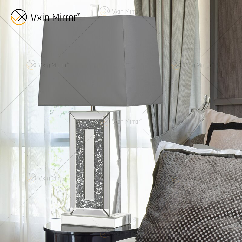 Hochwertige WXTL-146 Moderne Crushed Crystal Nachttischlampe mit Schirm für Schnittsofa