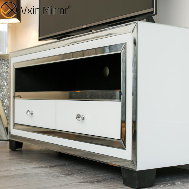 Vxin Spiegel WXWF-790 Möbel Modern Weiß Silber Glas TV Schrank steht